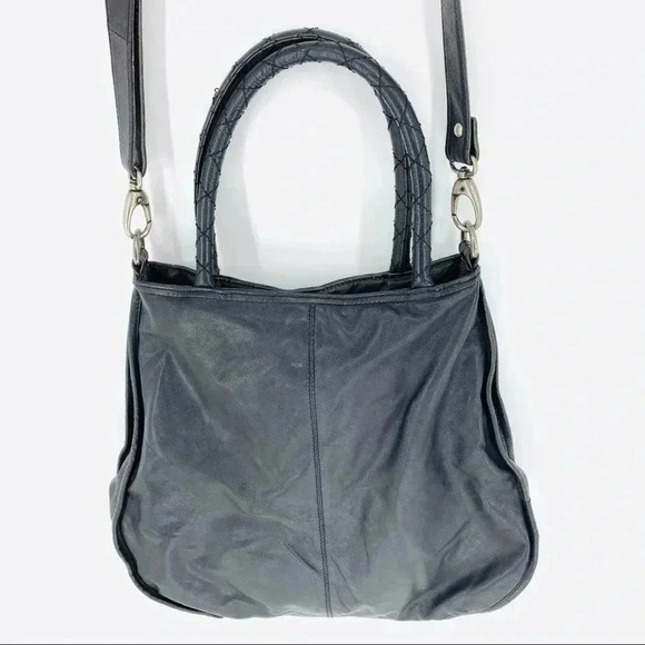 Mo & Co Leather satchel with pleated gills - Picture 6 of 14